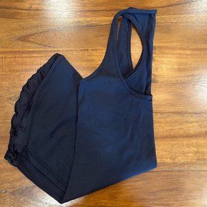 Black Ruffled Align Tank